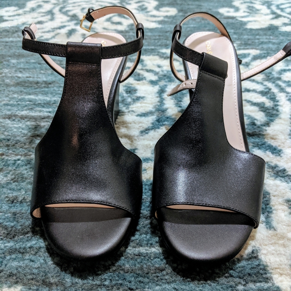 Cole Haan Black Leather Wedges -size 7.5
